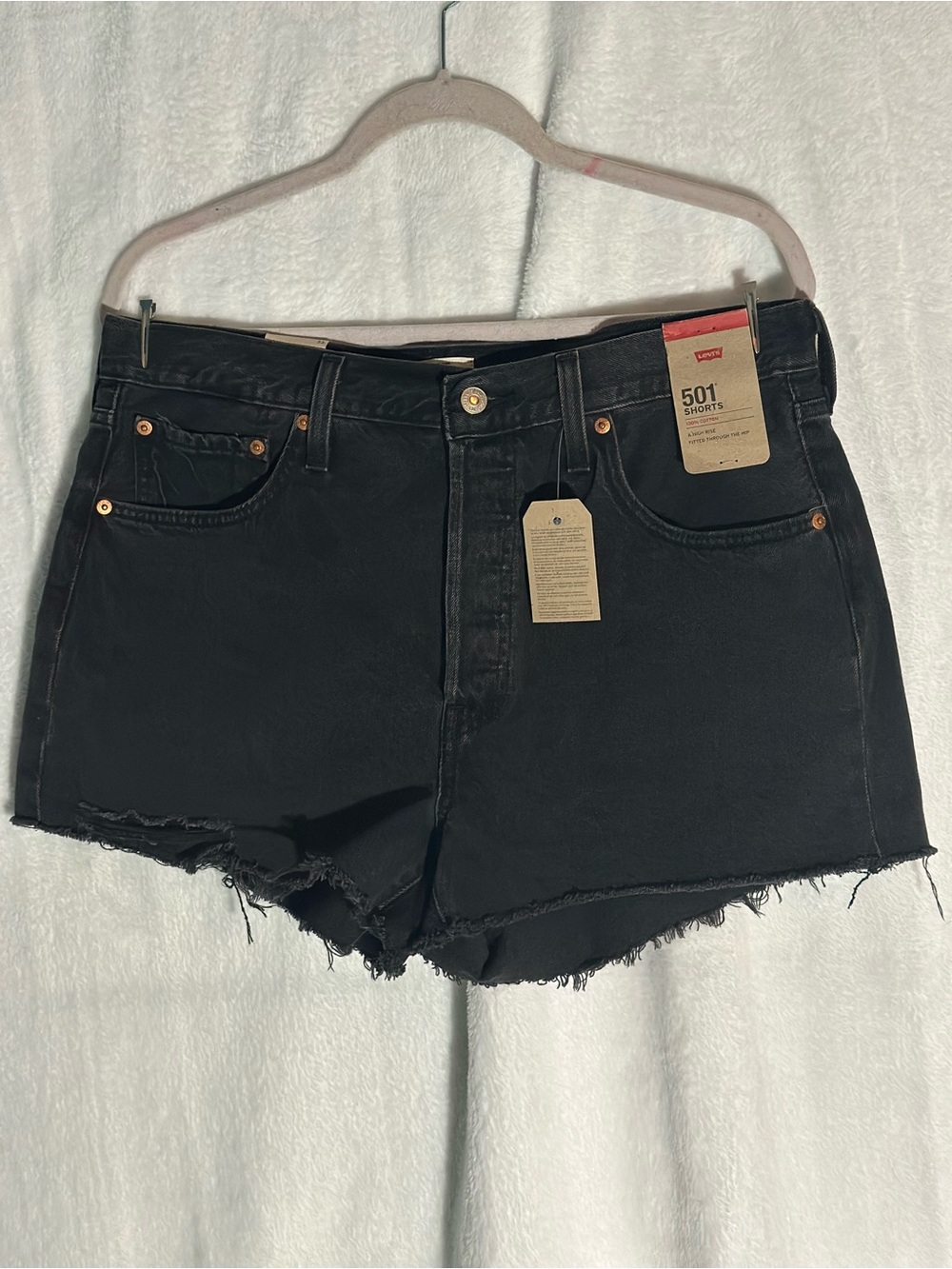 Levi's Black 501 Cutoff Denim Shorts